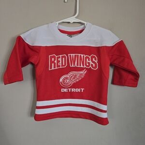 NHL Red Wings Baby Jersey 12 Months Kids Long Sleeve Shirt Toddler Hockey